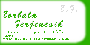 borbala ferjencsik business card